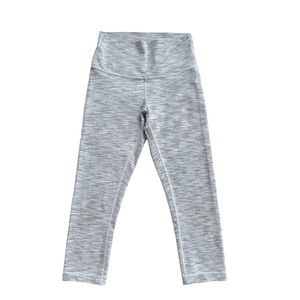 Lululemon Wunder Under Crop High Rise 21” Leggings Gray Heather Stripe Size 6